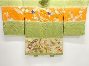 アンティーク　紋錦紗檜扇に楓模様一ツ紋絵羽織